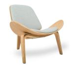 Modern Leisure Shell Chair Lounge Chair In Dark Brown Leather