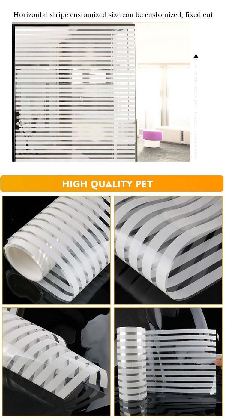 White Stripes Electric Adhesive Window Film Self Adhesive Sound Film Stained Glass Window Film For Home