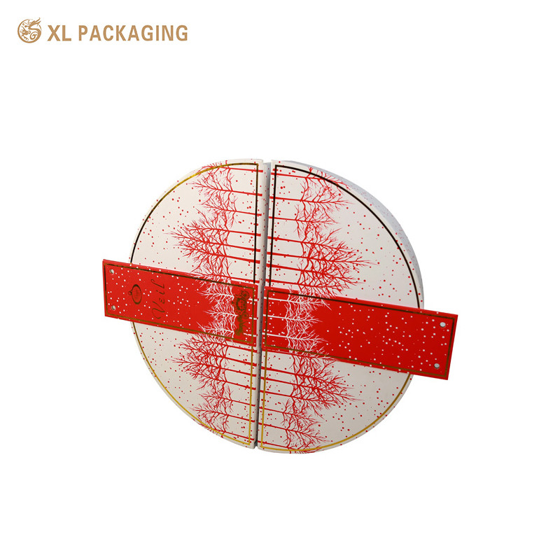 Customized Silver Gold Color Empty Paper Packaging Collection Box Half Round Shape Design For Cosmetic