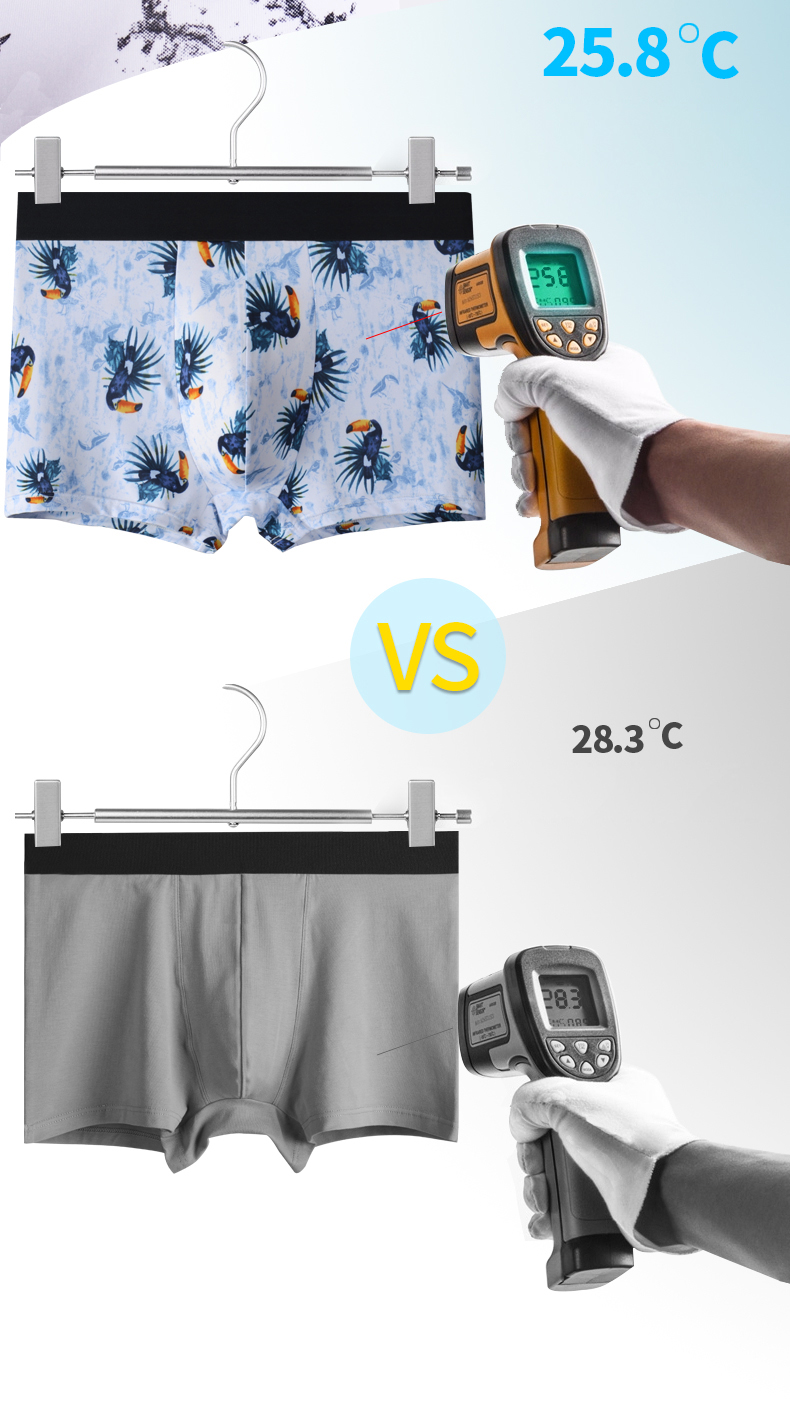 Cotton Breathable Mens Boxer Briefs Underwear Polyester Fabric Panties