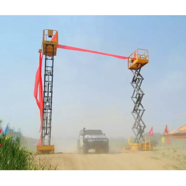 4-wheel Drive 12m Hydraulic Mobile Electric Scissor Lift Platform Electric Motor