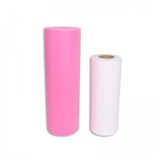 China Soft SS Non Woven Bed Sheet Roll In 30gram Non Woven White Pink For Beauty Salon on sale