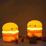 Night Light For Kids Cute Silicone Nursery Hamburger Lamp For Girls Boys Squishy