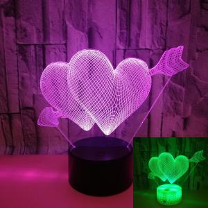 Wholesale Cupid's love wedding picture Valentine's Arrow Colorful 3D night Light Acrylic Atmosphere Table Lamp Gift from china suppliers