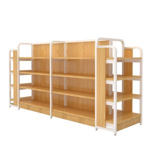 Wholesale Small Metal Wood Display Shelving Gondola Rack For Shop Rustic from china suppliers