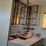 Clothing store display rack stainless steel drawing mirror titanium gold clothes