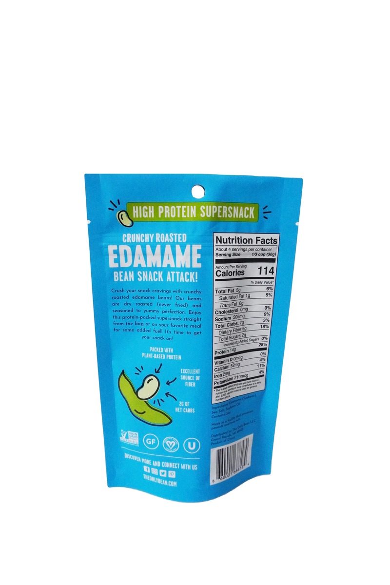Moisture Proof Self Holding Plastic Food Rated Snack Beans Packaging Bag With Zipper