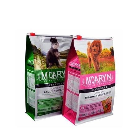 Custom Printing Food Grade k Dog Food Package Flat Bottom Bags For Pet Food