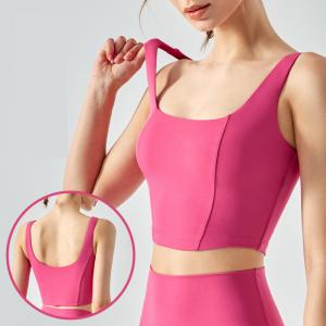 Wholesale Fishbone Line Thin Sports Bra Female Fitness Top With Bra Cushion from china suppliers