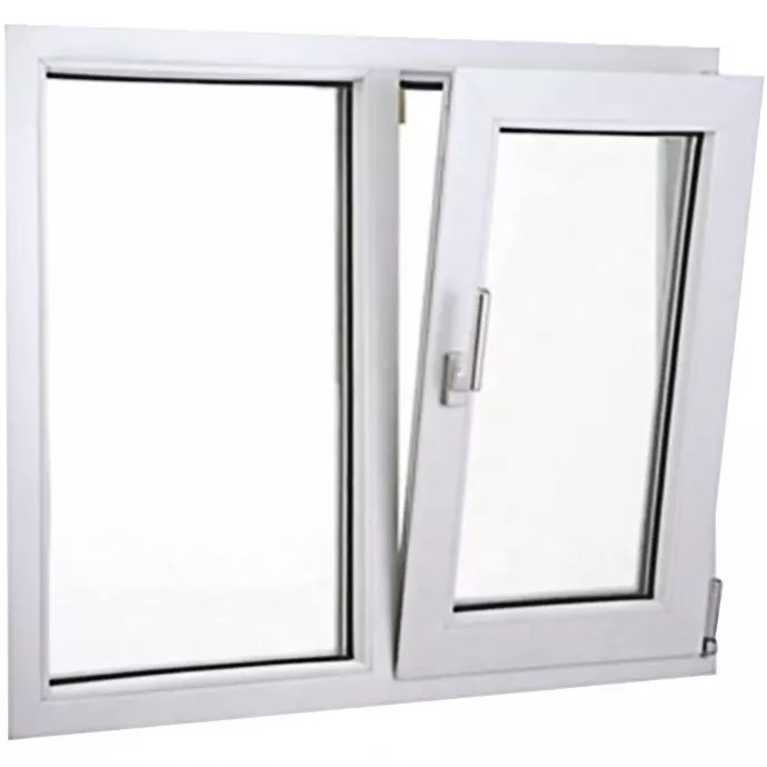 European Style Double Glazed Tilt And Turn PVC Windows Customized Glass And Accessaries