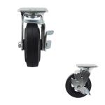 6" Swivel Plate Heavy Duty Casters Side Lock Rubber Wheel 230kg Capacity