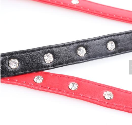 Three Colors Men Leather Material Dog Harness Leash With Safety Buckles