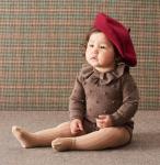 Antumn Winter Ruffle neck Long Sleeve Newborn Girls Organic Cotton Kids Infant