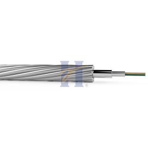 China SS Tube OPGW 24 Fiber Optical Ground Wire Cable G652D G655 Gel Free on sale