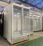 Supermarket Frozen Meat Upright Display Freezer Glass Door Freezer