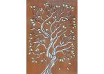 Corten Steel Garden Ornaments Oak Tree Design , Laser Cut Fence Panels