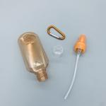 Plastic 60ml Empty Hand Sanitizer Bottle PET Spray Travel With Carabiner