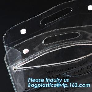Wholesale Vinyl Pvc Zipper Heavy Duty Clear Plastic Bags With Handles, Eco-friendly Clear PVC Wine Ice Bag / pvc wine gift ice bag from china suppliers