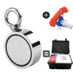 NiCuNi Coated D75mm 880lbs Double Sided Fishing Magnet Bundle for River Lake
