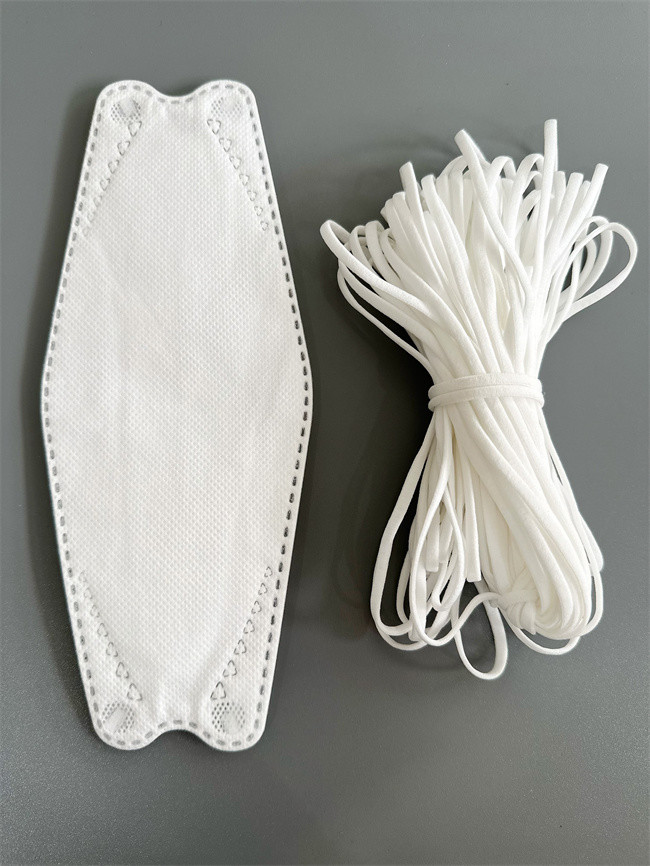 Polyester Nylon White Elastic Ear Bands For Korean 3D Face Mask 3.5mm 4mm 5mm