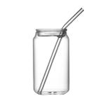Reusable Borosilicate Glass Tumbler With Straws , Stain Free Glass Cappuccino