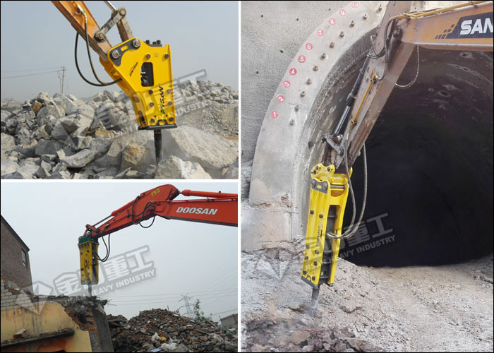 Silence Type Excavator Rock Hammer 260kg Fit Kobelco SK55 Mini Excavator