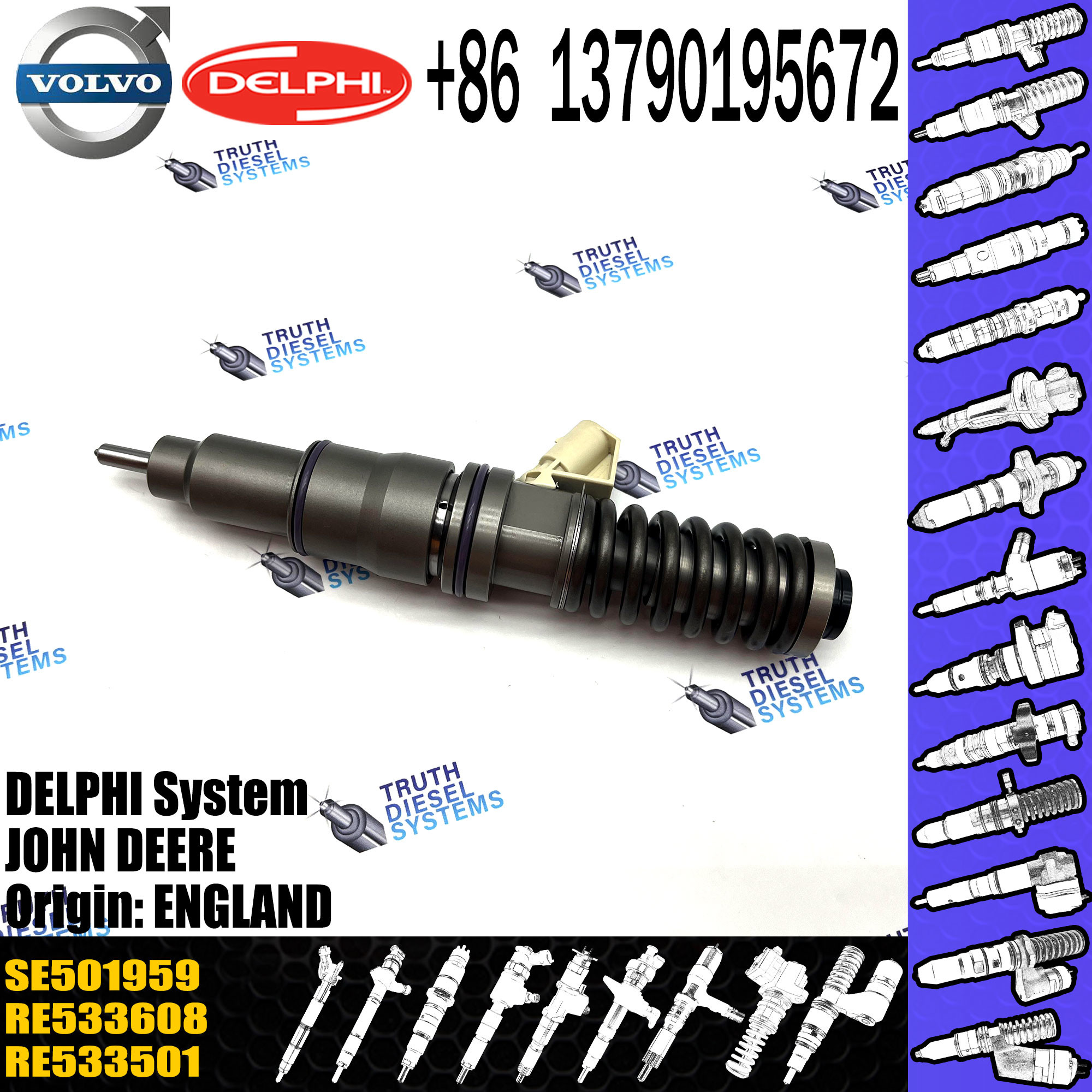 High quality common rail fuel injector SE501959 RE533608 RE533501 BEBE4C12101 with stock available and fast delivery for