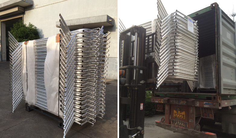 Flat Feet H0.9m Metal Pedestrian Barriers Hot Dip Galvanized Pedestrian Fence