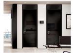 Aluminum Frame glossy black front door,black lacquer door for bedroom