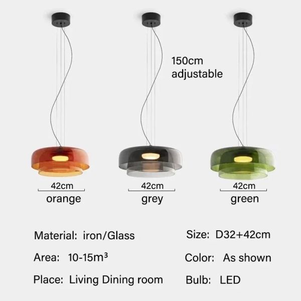 Simple Vintage Glass Lampshade Pendant Lamps Minimalist Dining Room Cafe Bar LED Chandelier （WH-AP-674）