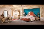 Louis XV bedroom set carvings in solid wood gilded leaf finish ivory-lacquered