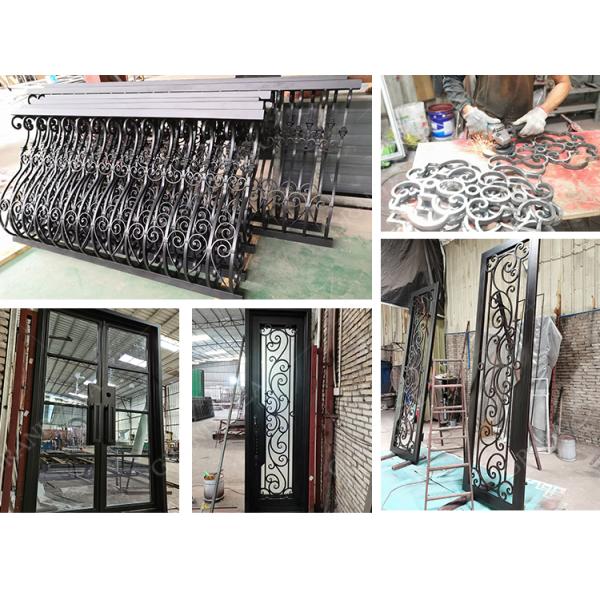 Modern Villa Residential Main Entrance Exterior Glass Steel Wrought Iron Pivot Doors Front Entry Doors
