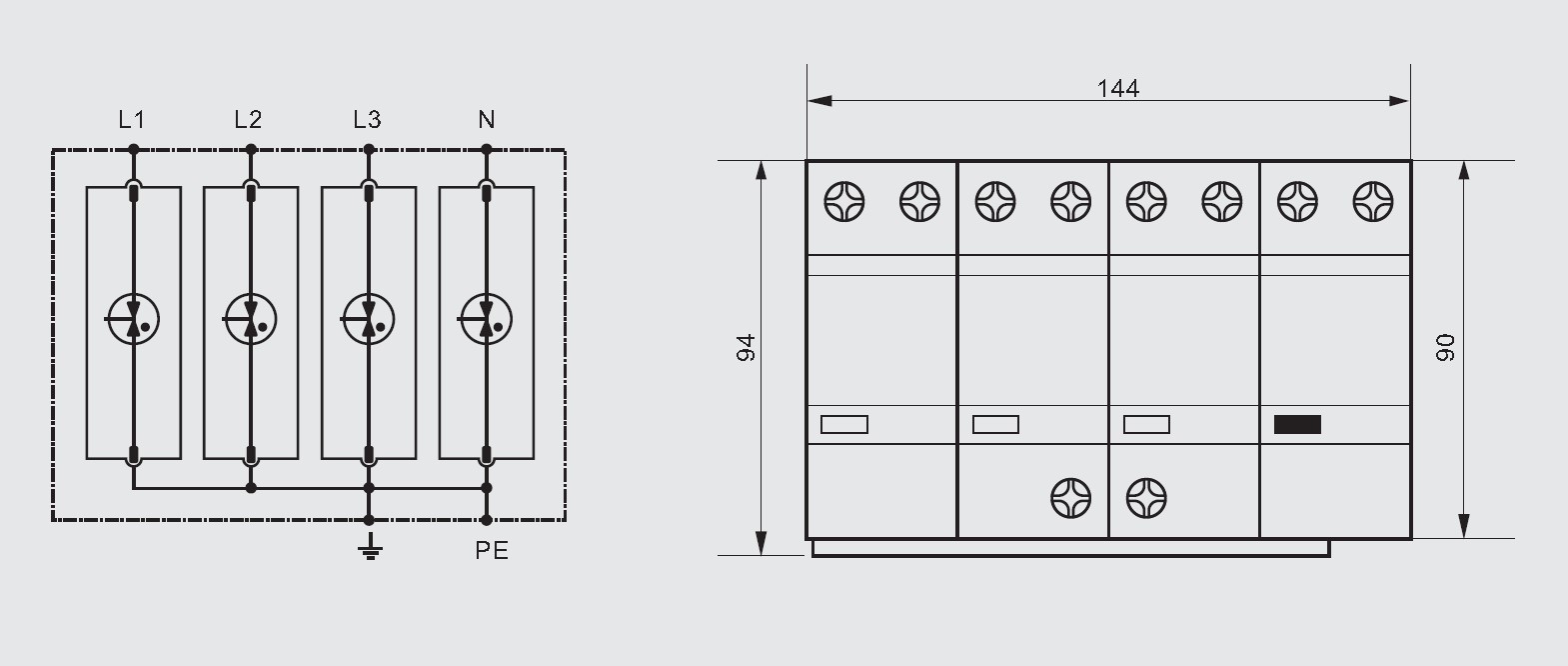 SPD Class I Imax 100kA Iimp 25kA Voltage Protection Surge Protector