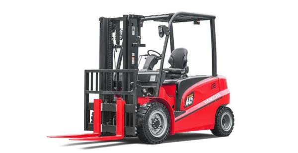 A Series Four Wheel Electric Forklift Truck 4.0 - 5.0 Ton Red Color For