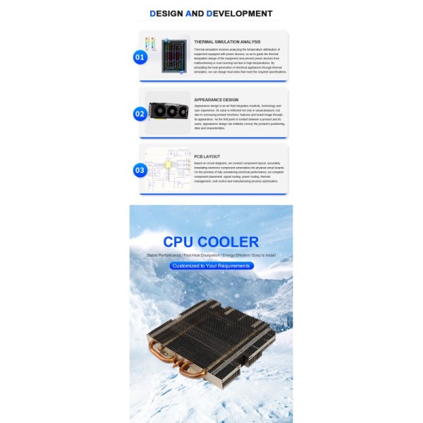 Custom Multi Heat Pipe Stacked Fin Heat Sink Module High Power Cooling Solution for Servers Gaming Consoles AIO PCs