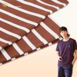 190gsm Striped Knit Fabric Yarn Dyed Pure Cotton Breathable T Shirt Cloth