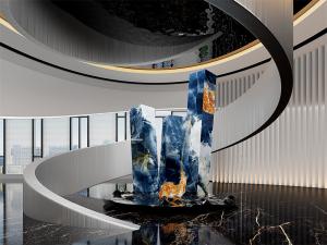 Wholesale Emerald Blue 1420x2700mm Polished Glazed Sintered Stone Slabs And Indoor Floor Big Slab For Hotel And Living Room from china suppliers