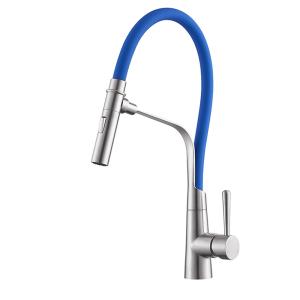 Wholesale American Market Cold Hot Water Spring Steel 304/316 Material Kitchen Faucet With Pull Out Blue Rubber from china suppliers