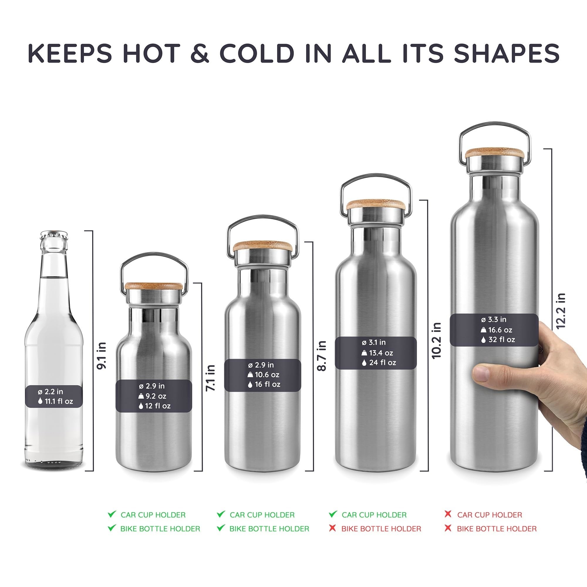 Flask Big Small Large Colorful Oem Stainless Steel Drinking Water Bottle