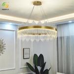 Indoor Modern Gold Dia 60cm Crystal Pendant Light For Decoration