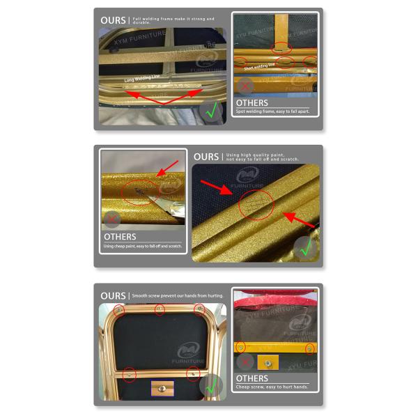 Modern Louis Style O Back Hotel Banquet Chair Square Tube Metal Adjustable Foot Plugs