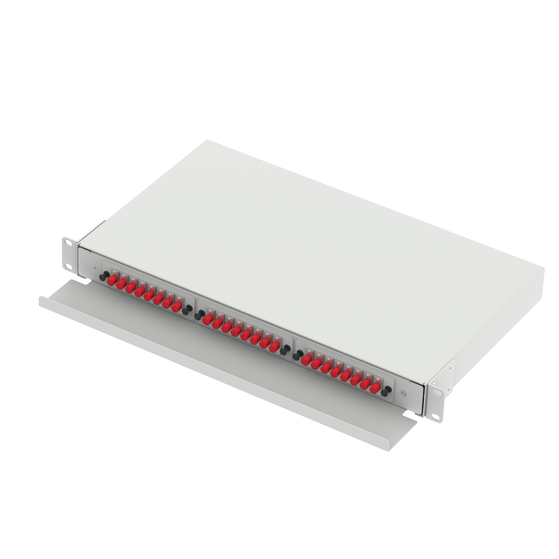 Gray 24 Port FC Type 1U Optic Fiber Distribution Patchpanel for FTTX in Data Center