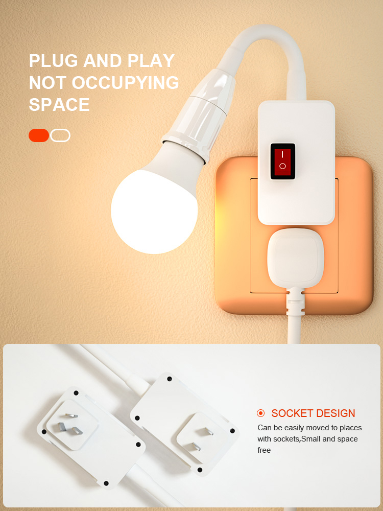 Button Switch LED Energy-saving Light Bulb Bedside Wall Lamp for Bedroom AC220V Lighting