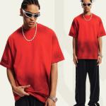 Mens White Mock Neck T Shirts 230grams Fabric Weight Quick Dry Cooling