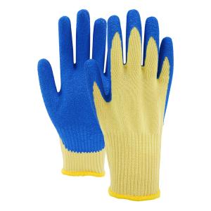 Wholesale 10 Gauge A2 Pure Aramid Fire Resistant Gloves Crinkle Latex Coated Safety Gloves from china suppliers
