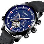 KINYUED J019-5 Tourbillon automatic mechanical genuine leather business