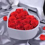 Wholesale Price Velvet Flower Boxes Preserved Roses Heartshape Box Flower