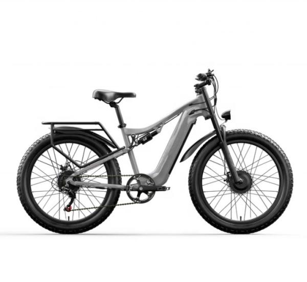 Full Suspension Electric Mountain Bike 48V 1000W 17.5Ah Hidden Lithium Battery