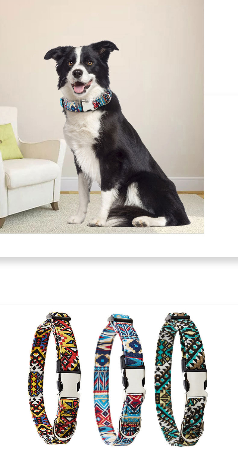 Heat Transfer Personalized Pet Collars Metal Buckle Custom Dog Collars