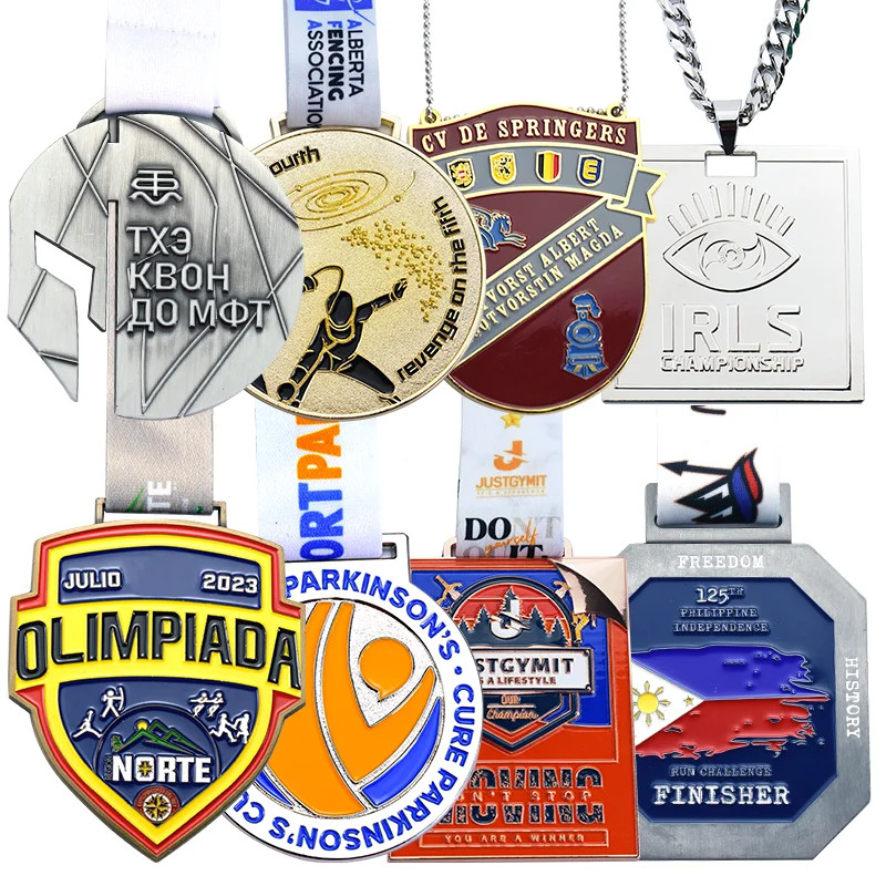 Custom Soft Enamel Gold Silver Marathon Medal Swimming Sports Metal Medals